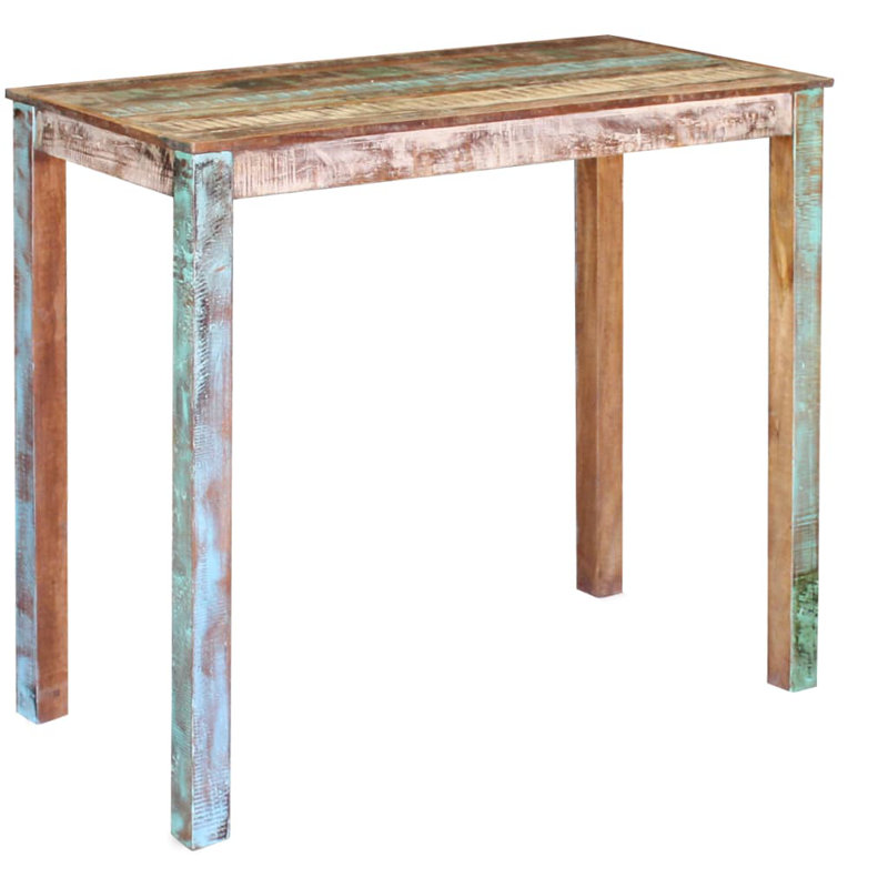 Bungalow Rose Bar Table Solid Reclaimed Wood 45.3" x 23.6" x 42